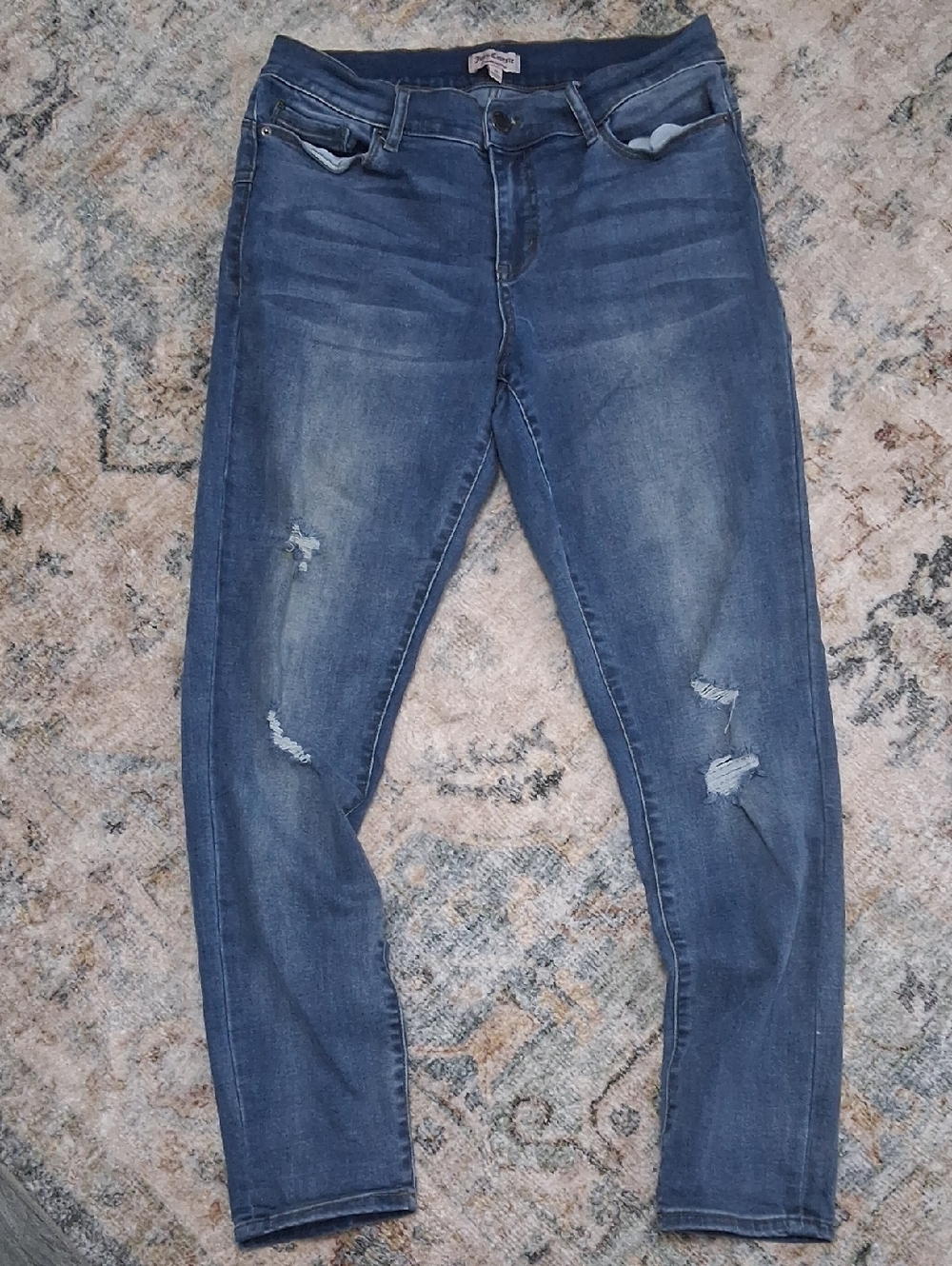 Juicy Couture Women's Blue Distressed Skinny Jeans